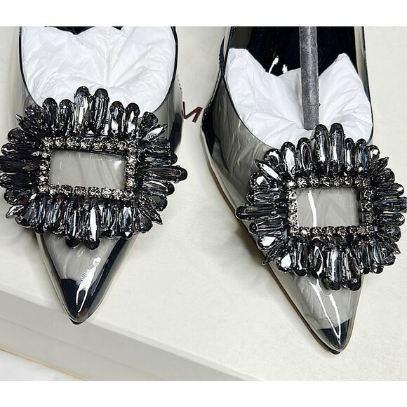 Good American Cinderella Lucite Pump Light Smoke NIB Size 9 Cinder-F*cking-Rella - Picture 3 of 9